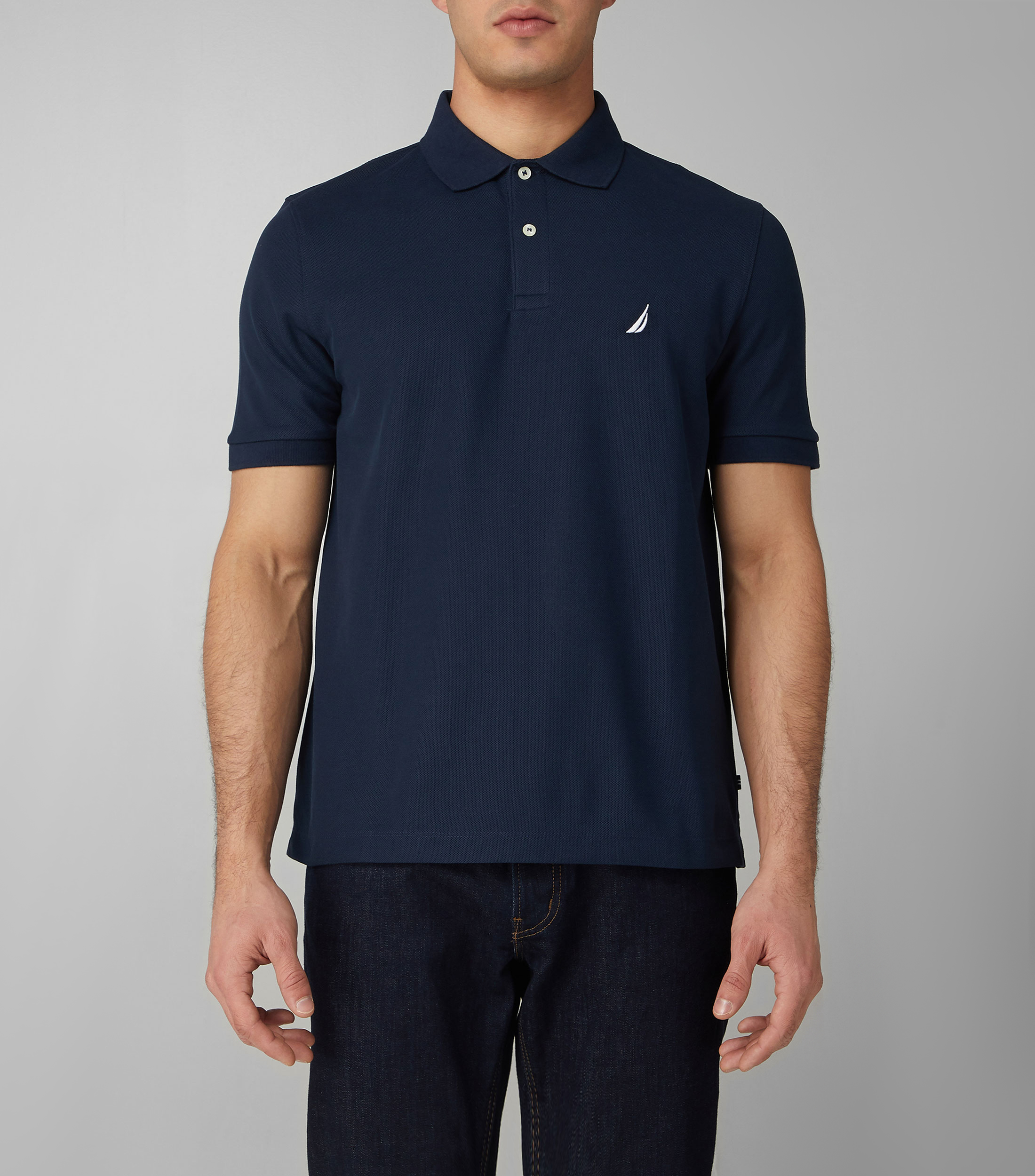 Playera tipo Polo azul marino de manga corta Hombre